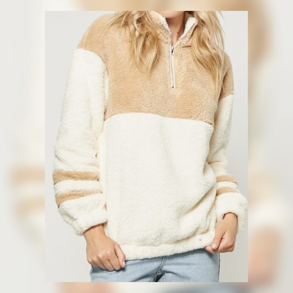 Fuzzy zipper sweater - Picture 2 of 3
